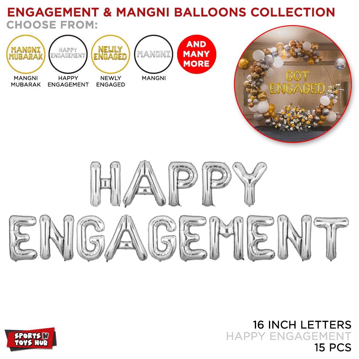 Engagement / Mangni Foil Letter Balloons