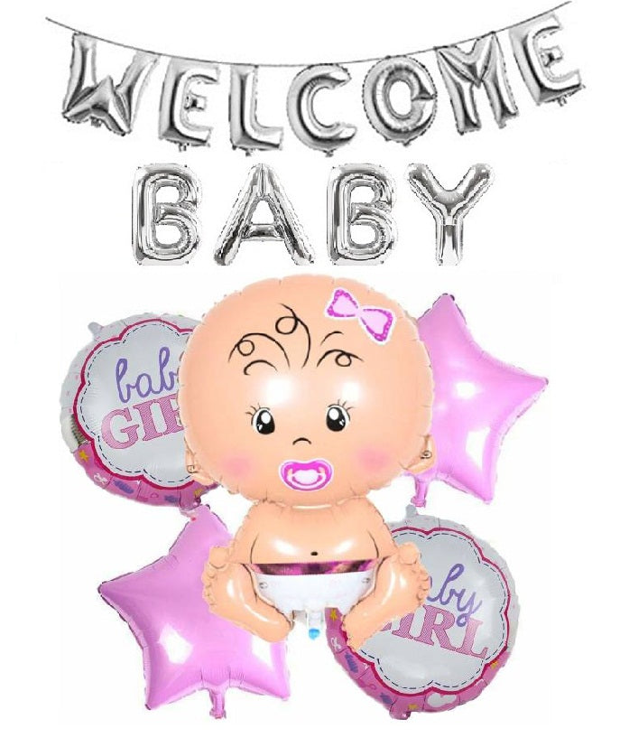 Welcome Baby Foil Balloon Set – 16 Pcs