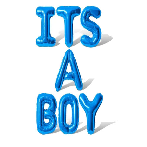 It's A Boy Foil Letter Balloons – Blue