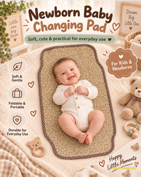 Newborn Baby Changing Pad - Animal Print Waterproof Diaper Changing Mat