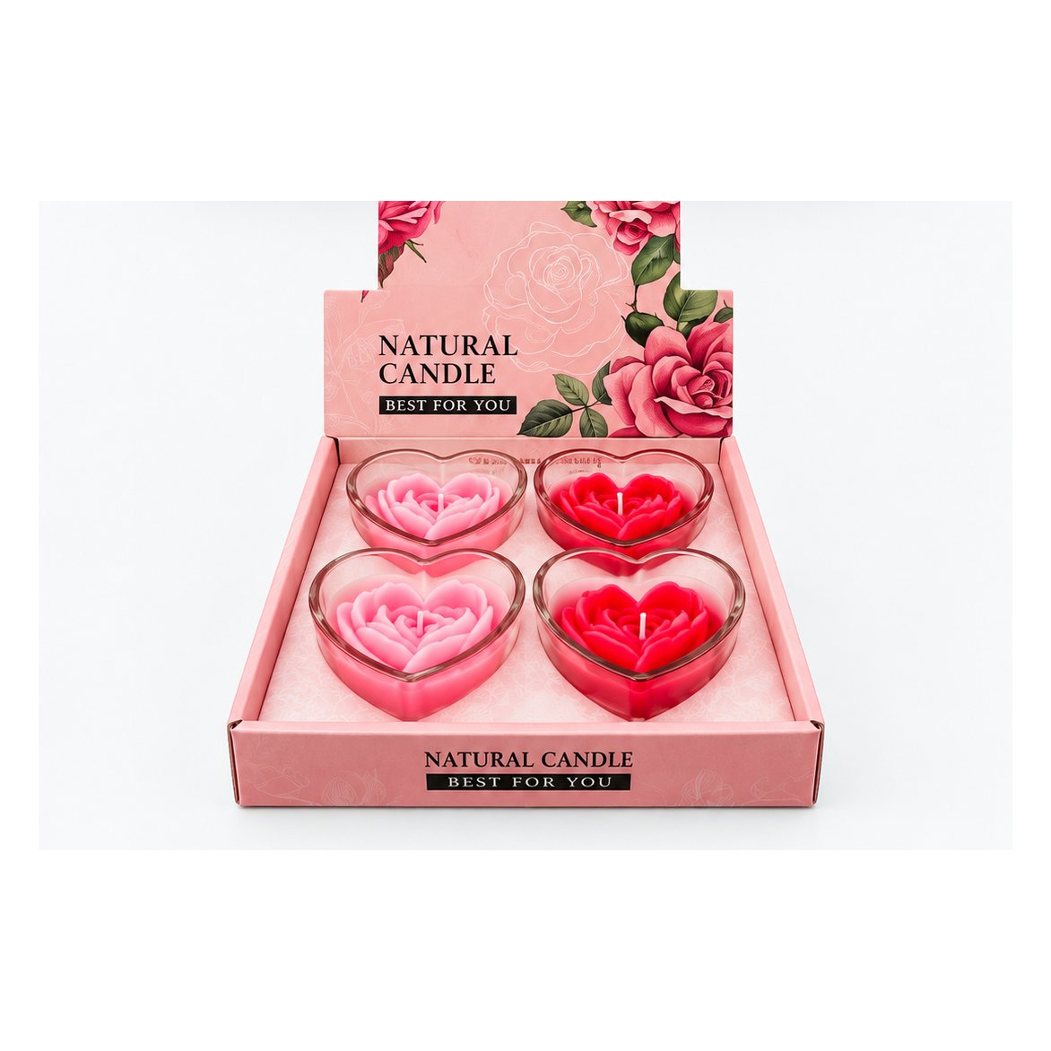 Heart Natural Candles Box