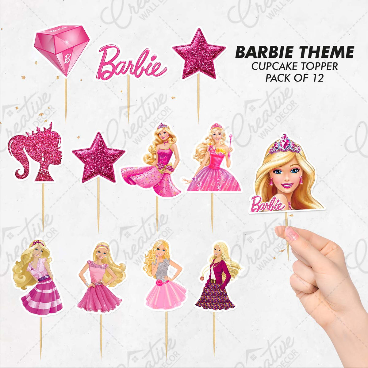 Barbie Cupcake Toppers – Pack of 12