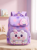 Cute rabbit kids backpack purple pink