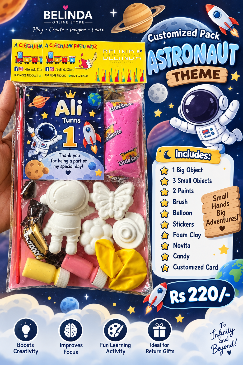 Customized Birthday Pack – Astronaut Theme | Personalized Ki