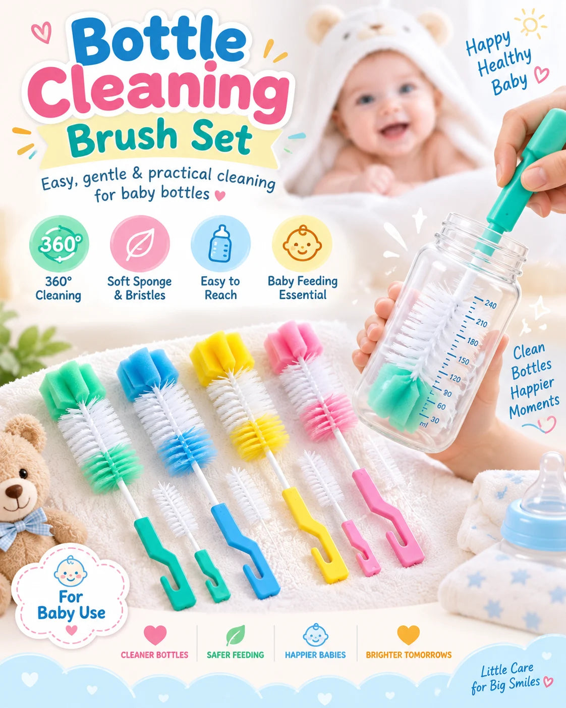 Baby Bottle Cleaning Brush Set – poster 4 | Belinda Store Pakistan