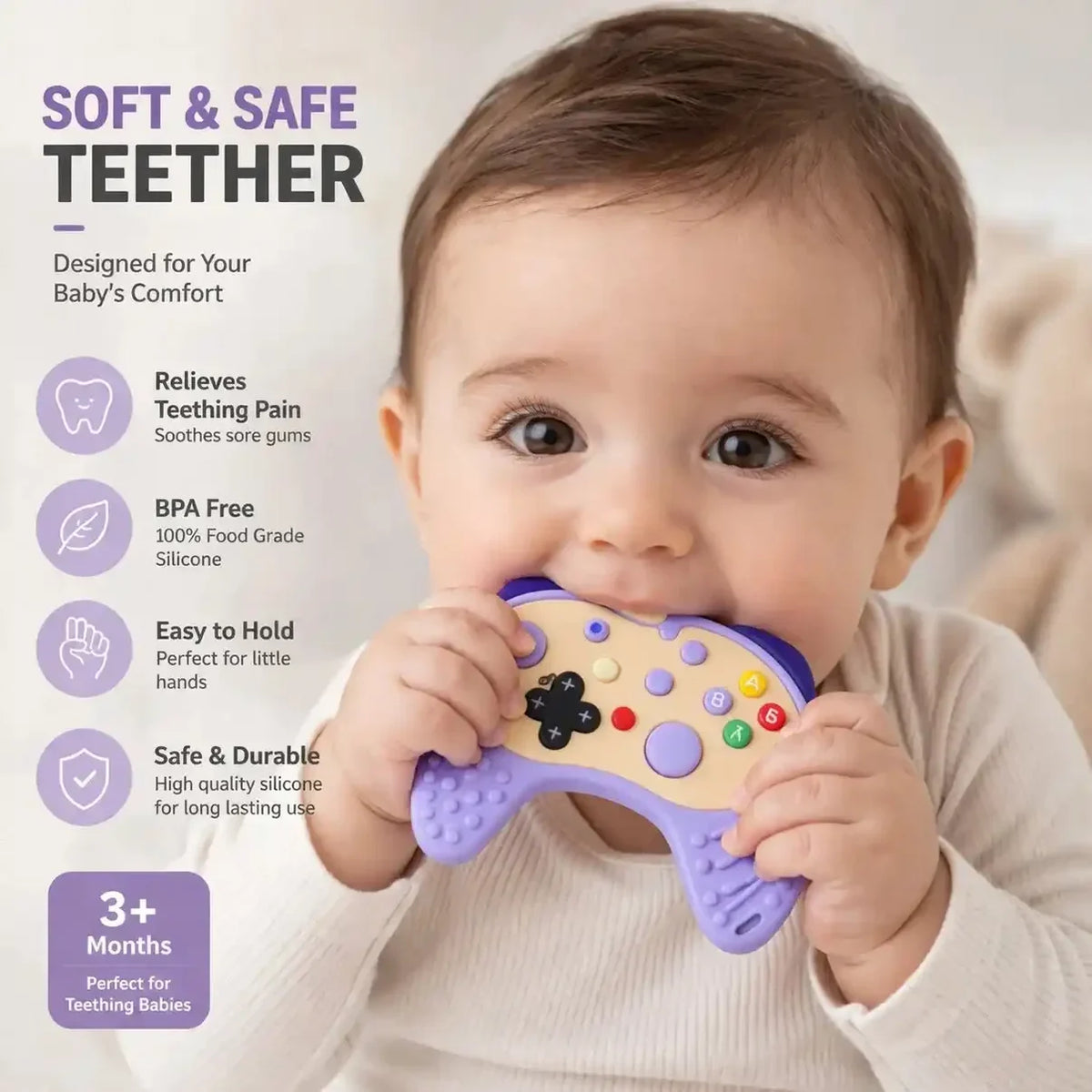 Baby Game Controller Silicone Teether – image 5 | Belinda Store Pakistan