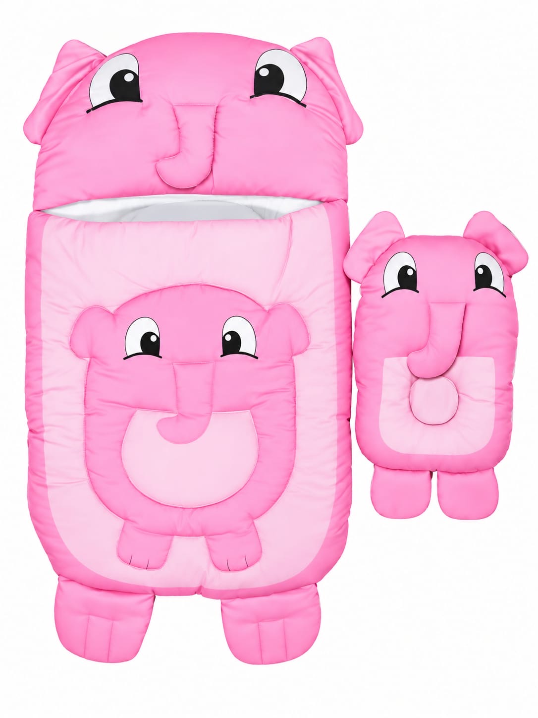 Pink elephant baby play mat full view