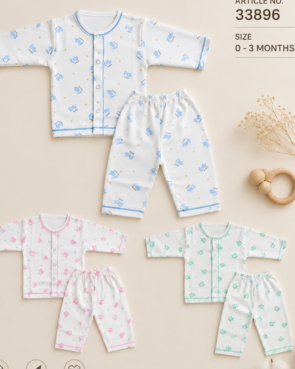 Baby Shirt & Pajama Set 0â3 Months | Soft Cotton - alternate view 2
