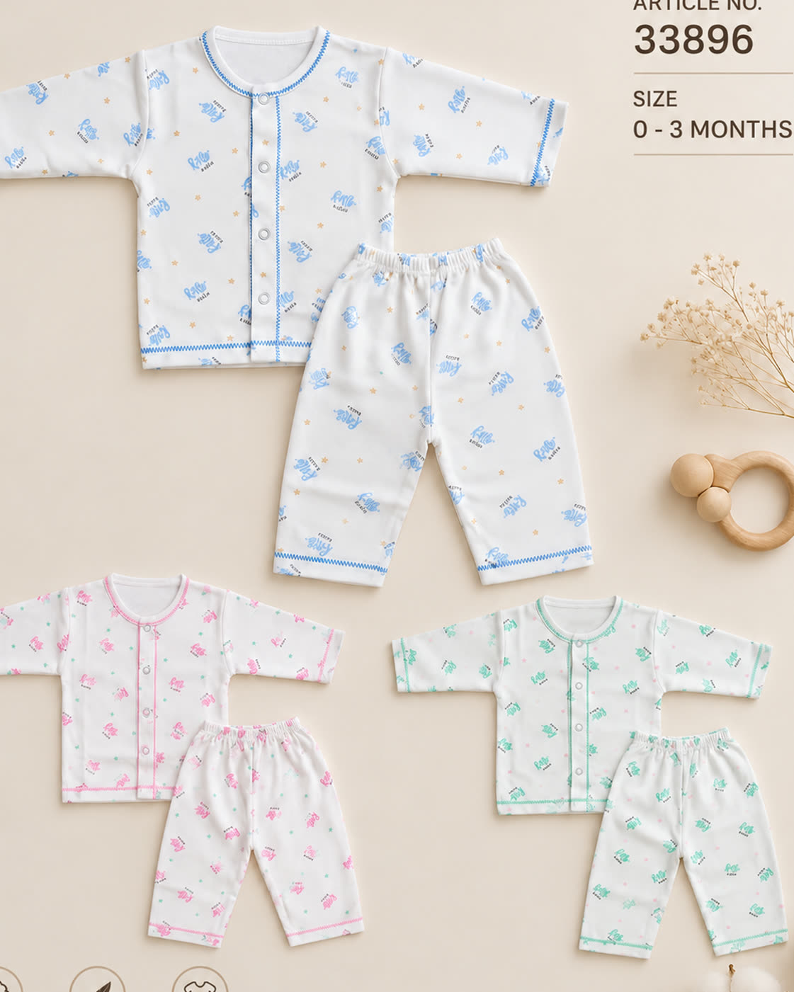 Baby Shirt & Pajama Set 0â3 Months | Soft Cotton - alternate view 2