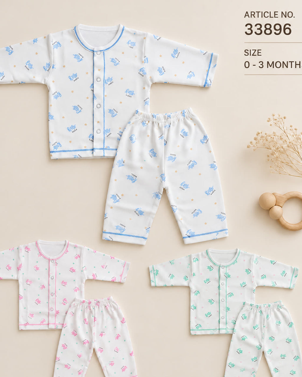 Baby Shirt & Pajama Set 0â3 Months | Soft Cotton - alternate view 4