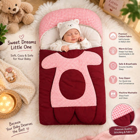 baby sleeping bag newborn carry nest maroon and pink