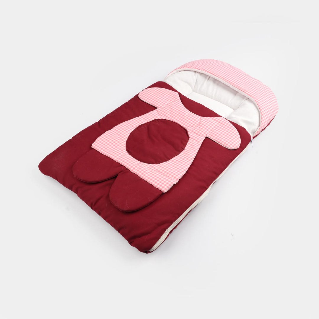 baby swaddle sleeping bag with hood side view