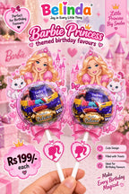 Barbie Princess theme chocolate lollipop birthday favour