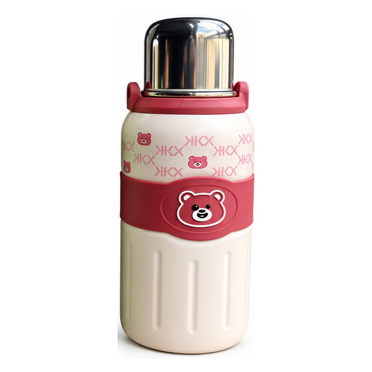 Bear Thermos Cream Red
