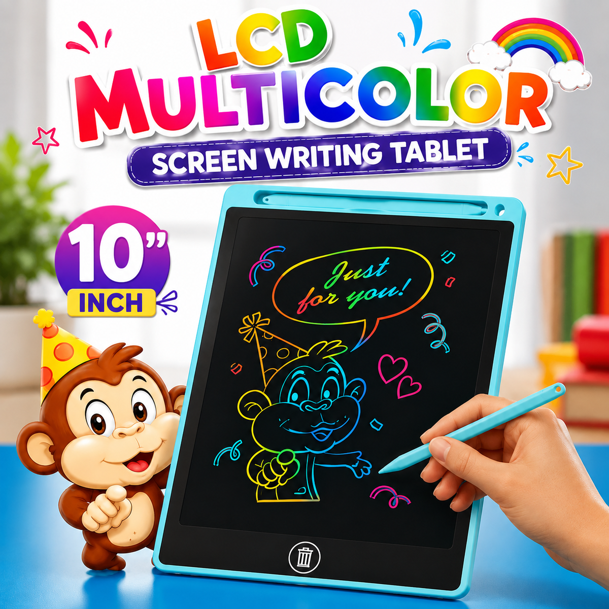 10" LCD Writing Tablet Multicolor