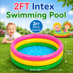 2 FT - Intex Rainbow Swimming Pool For Kids