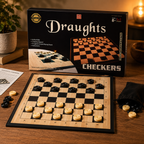 2 in 1 Chess & Draughts Wooden Board Game Set for Kids & Family