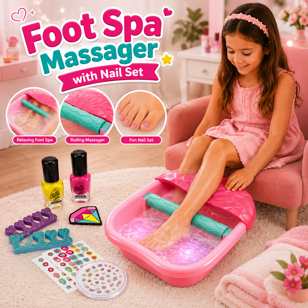 2 in 1 Foot Spa Massager with Nail Set For Kids