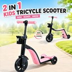2 in 1 Kids Tricycle Scooter Convertible Balance Bike