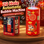 20 Hole Automatic Bubble Machine for Kids – LED Light Bubble Maker Toy