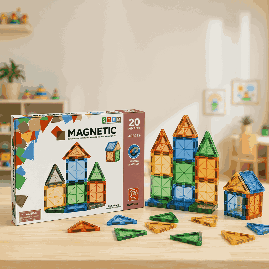 20 Pcs Tiles Magnetic Building Blocks for Kids
