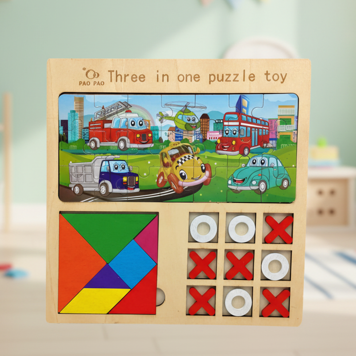 3 in 1 DIY Puzzle Board Game For Kids