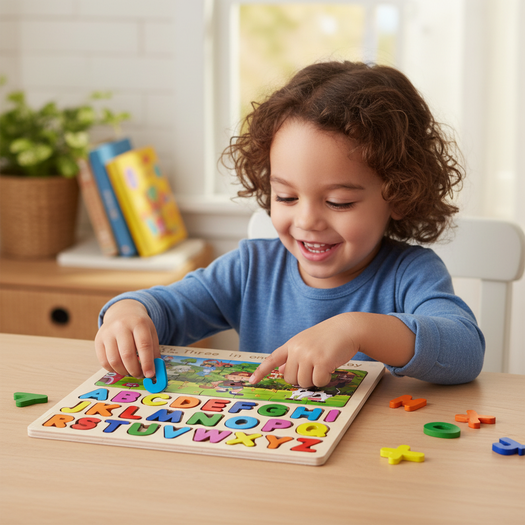 3 in 1 DIY Puzzle Board Game For Kids