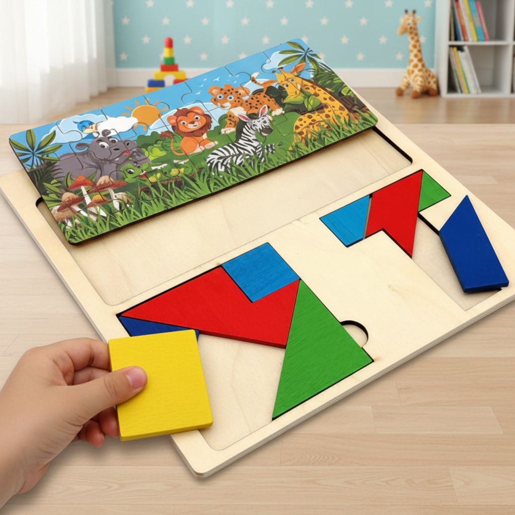 3 in 1 DIY Puzzle Board Game For Kids
