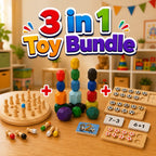 3 in 1 Wooden Learning Brain Games Bundle