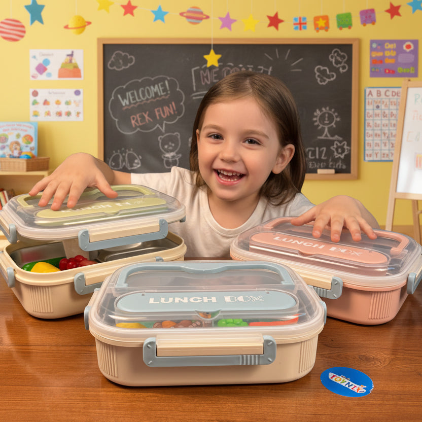 4 Compartment Stainless Steel Lunch Box