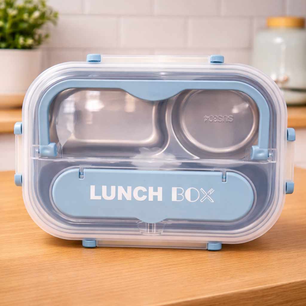 4 Compartment Stainless Steel Lunch Box