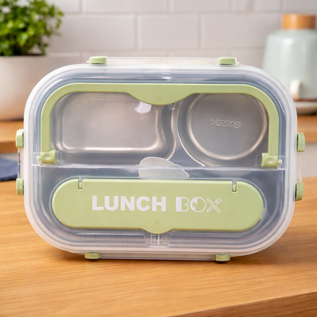 4 Compartment Stainless Steel Lunch Box