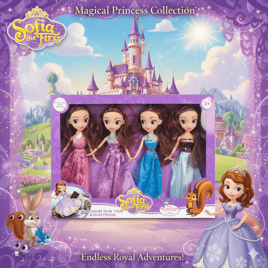 4-in-1 Princess Dress-Up Doll Set for Girls