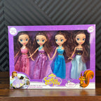 4-in-1 Princess Dress-Up Doll Set for Girls