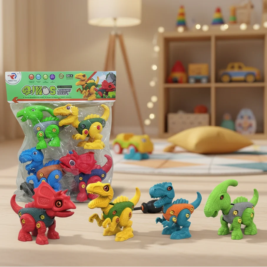 4 Pcs Dinosaur Assembly Toy Set
