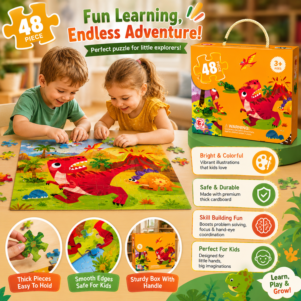 48 Pcs Educational Jigsaw Puzzle for Kids
