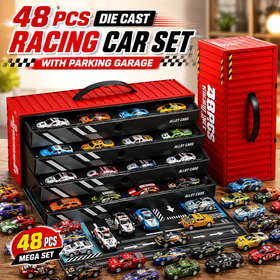 48 Pcs Mini Diecast Toy Cars Set for Kids With Container