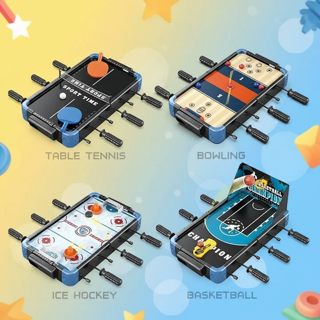 5-in-1 Multiplayer Games with Football Basketball & Table Tennis
