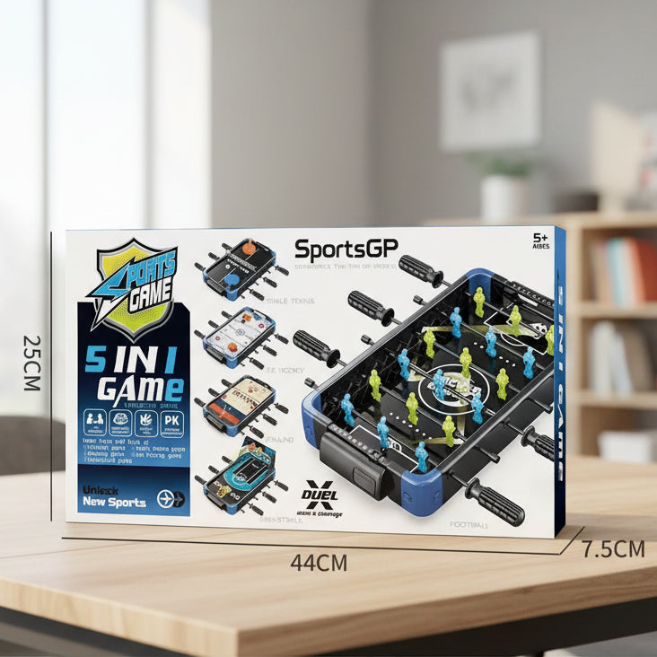 5-in-1 Multiplayer Games with Football Basketball & Table Tennis
