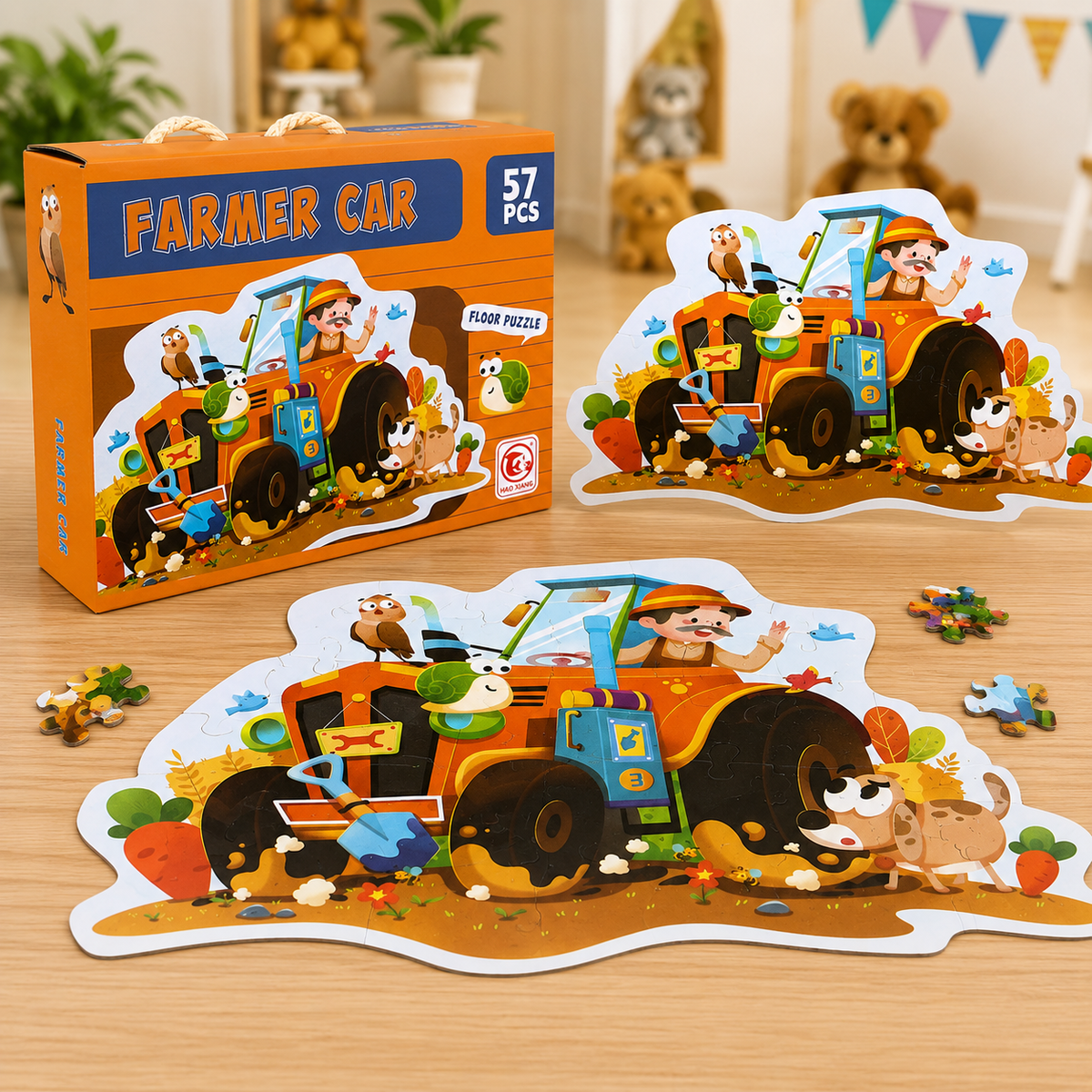 57 Pcs Farmer Car Jigsaw Puzzle for Kids