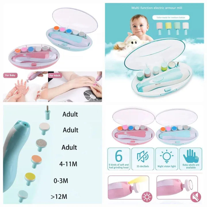 6 in 1 Electric Baby Nail Trimmer Kit (Random Color)