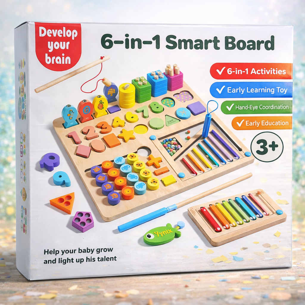 6-in-1 Montessori Wooden Smart Board