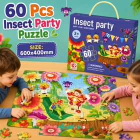60 Pcs Insect Party Jigsaw Puzzle for Kids