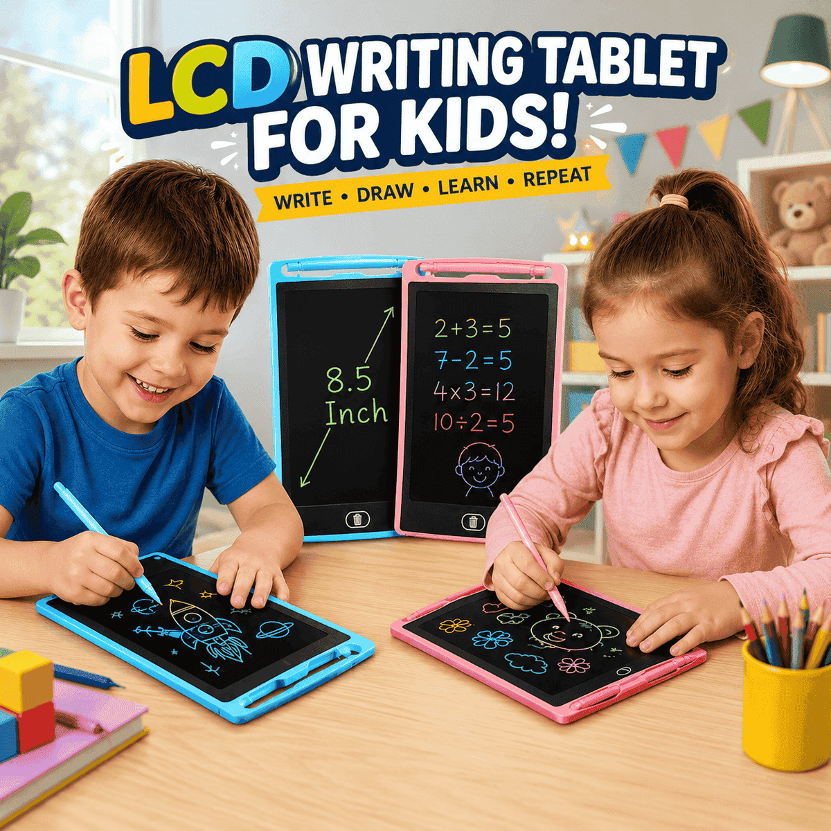 8.5" LCD Writing Tablet Multicolor