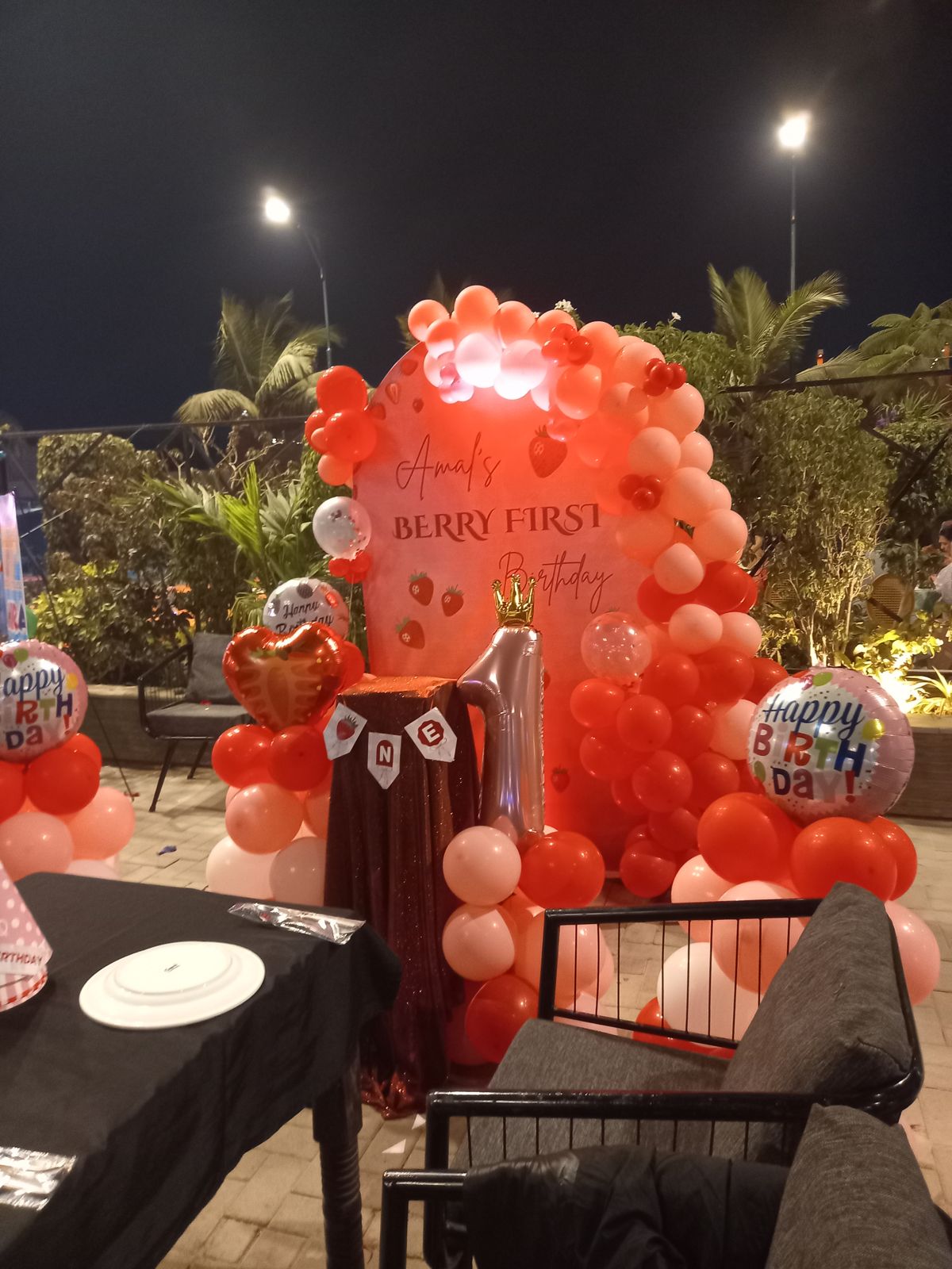 Berry First Birthday Decor – Strawberry Theme Red & Pink Balloon Arch Backdrop