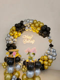Black and Golden Birthday Theme Decor - decoration setup by Belinda Store