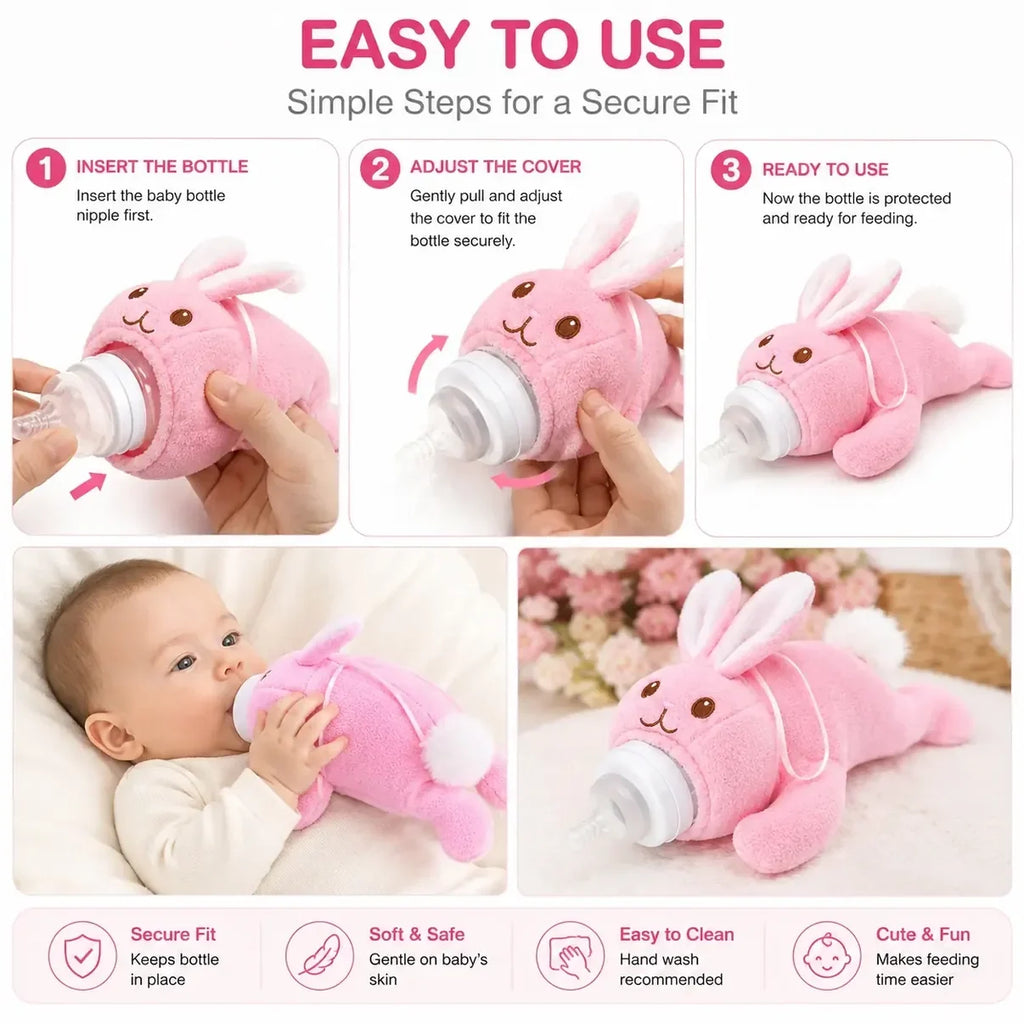 Bunny Plush Baby Bottle Cover – image 4 | Belinda Store Pakistan