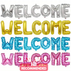 WELCOME Foil Letter Balloons – Red