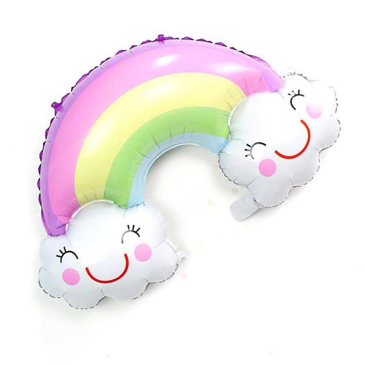 Smiling Cloud Rainbow Foil Balloon