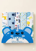 KOLACO 5-pack blue flannel receiving blankets with star and animal prints